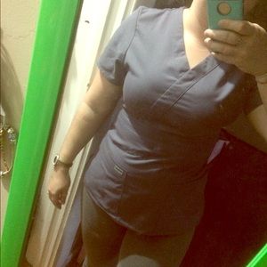 DONATING SOON Charcoal grey scrub top